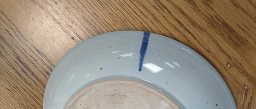 Lot 17 - Chinese blue and white dish painted with a...