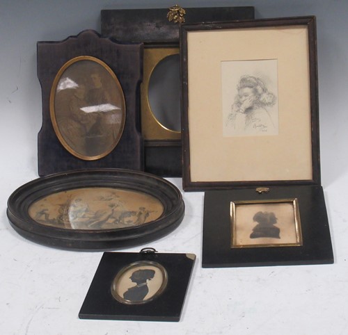 Lot 565 - Group of pictures: 19th century framed...