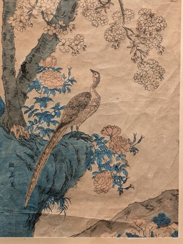 Lot 366 - Two Japanese woodblock prints of a Pheasant...