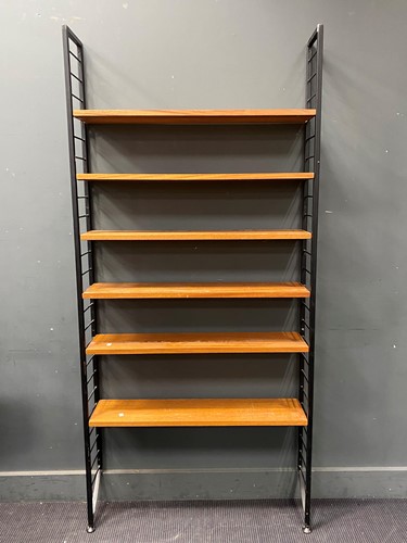Lot 752 - Ladderax mid-century shelving racks comprising...