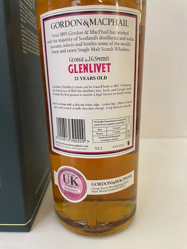 Lot 124 - George & J. G. Smith's Glenlivet Single Malt Scotch Whisky