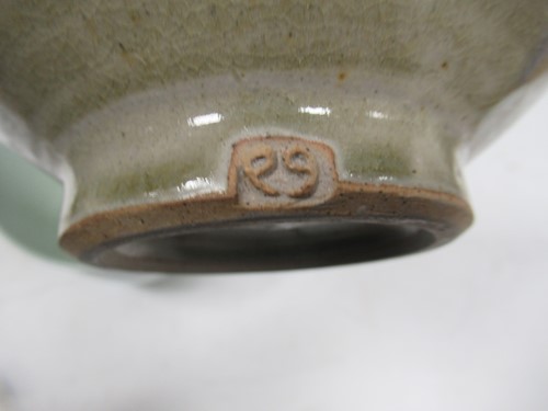 Lot 3 - A soda glazed cut sided vase marked with an 'H'...