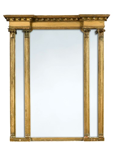 Lot 505 - A giltwood and gesso overmantel mirror, 19th century