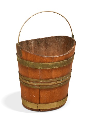 Lot 412 - A George III mahogany brass bound peat bucket