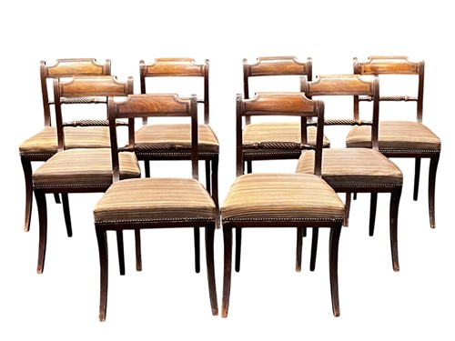 Lot 672 - A set of ten Regency mahogany dining chairs...