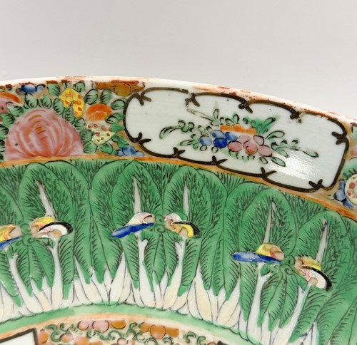 Lot 13 - A Chinese Canton porcelain punch bowl, 20th century