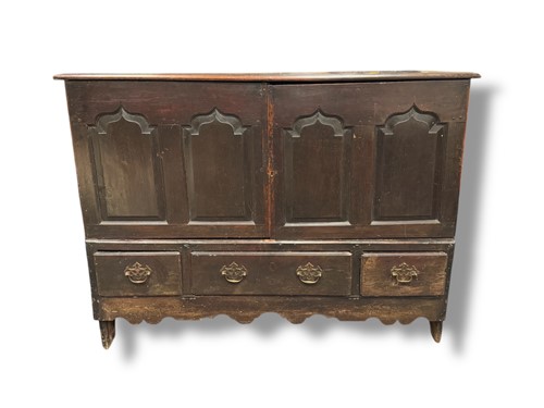Lot 690 - An oak mule chest, early 18th century, the...