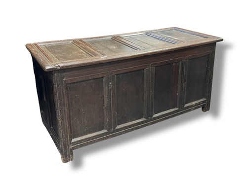 Lot 687 - A 17th century oak coffer 71 x 145 x 62cm