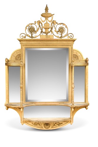 Lot 575 - A Victorian gilt wood and gesso overmantel mirror