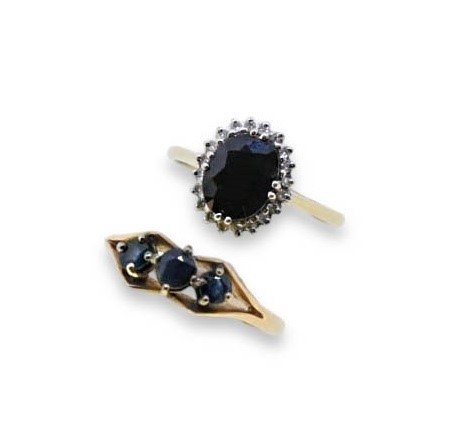 Lot 24 - Two sapphire dress rings