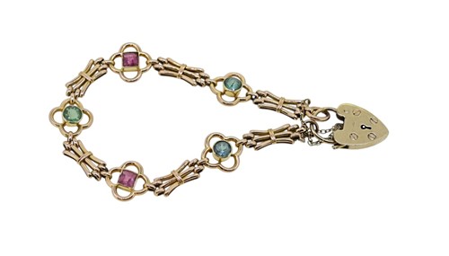 Lot 77 - A late 20th century gemset bracelet