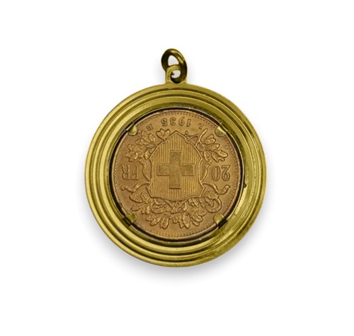 Lot 103 - Swiss 20 Franc Helvetia Coin pendant