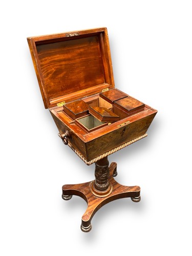 Lot 685 - A William IV mahogany teapoy 75 x 45 x 34cm