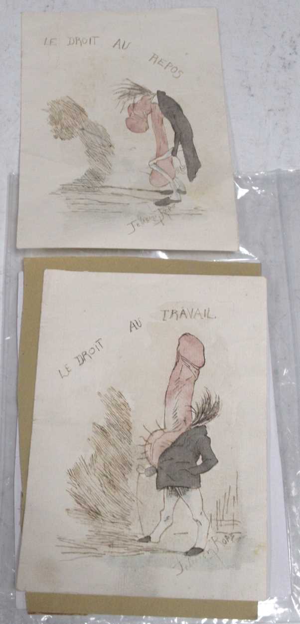 Lot 178 - A pair of French erotic cartoons, titled 'Le...