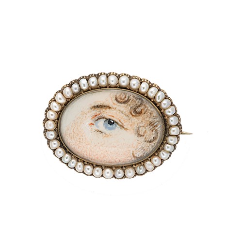 Lot 173 - A Georgian lover's eye brooch
