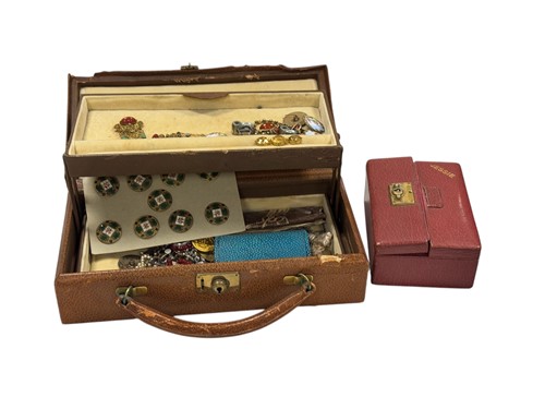 Lot 403 - Two jewellery boxes containing a selection of...