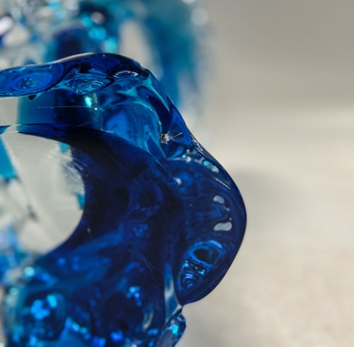 Lot 16 - A Murano glass two-part sculpture of a figure diving through a wave