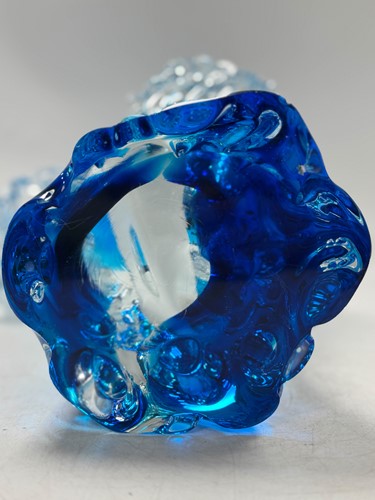 Lot 16 - A Murano glass two-part sculpture of a figure diving through a wave