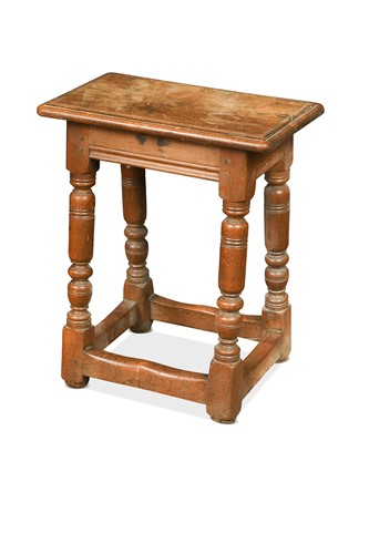 Lot 421 - An oak joint stool, 18th century