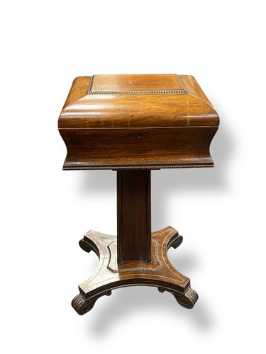 Lot 594 - William IV mahogany teapoy, 76 x 41 x 32cm