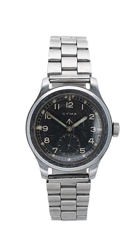 Lot 233 - Cyma - A steel 'WWW Dirty Dozen' military issue wristwatch