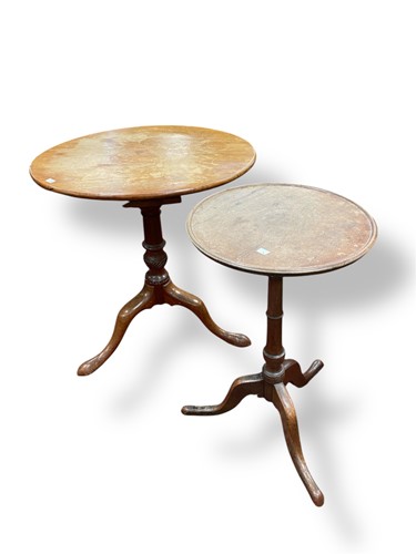 Lot 625 - A George III oak tripod table with dish top 72...