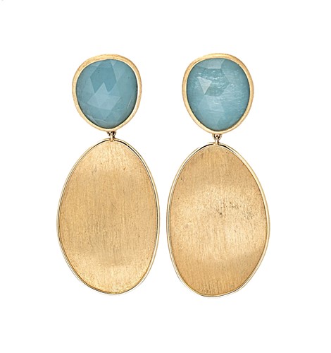 Lot 169 - Marco Bicego - A pair of aquamarine 'Lunaria' ear pendants