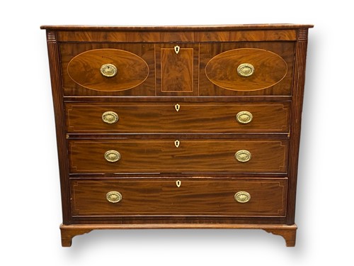 Lot 598 - A 19th century mahogany and line inlaid chest...