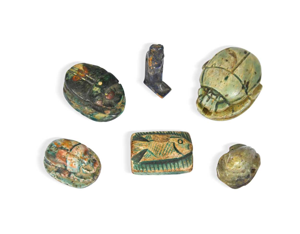Lot 514 - A small collection of Egyptian amulets, possibly circa 700-300 BCE