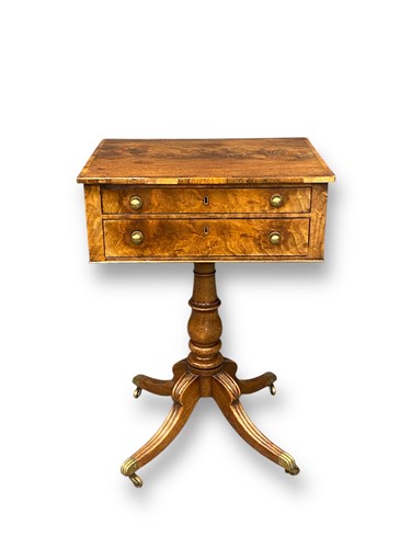 Lot 729 - A Regency mahogany and cross banded work table...