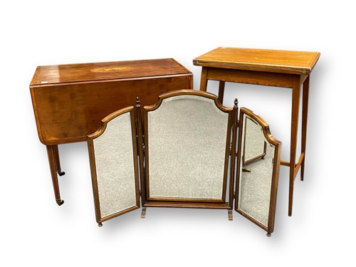 Lot 711 - An Edwardian mahogany pembroke table inlaid...