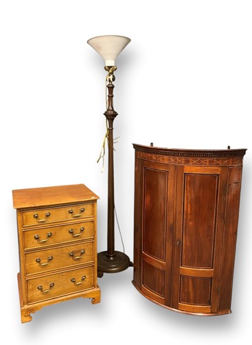 Lot 701 - An Edwardian mahogany bow fronted corner...