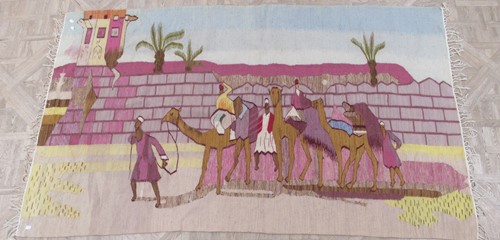 Lot 778 - Two brightly coloured North African flatweave...