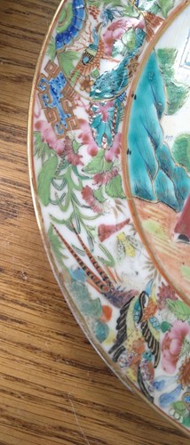 Lot 15 - A 19th century Canton Famille Verte plate...