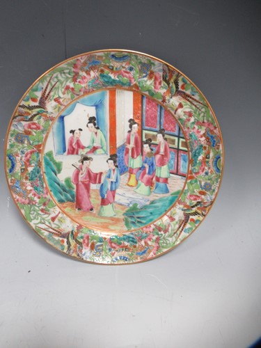Lot 15 - A 19th century Canton Famille Verte plate...