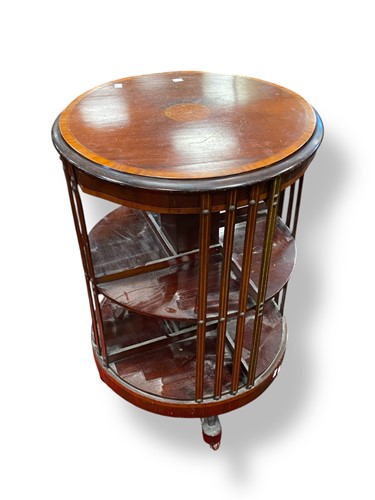 Lot 620 - A mahogany circular revolving bookcase with...