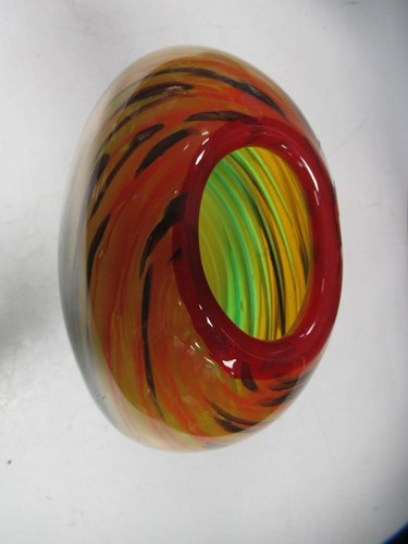 Lot 24 - Two Murano glass vases, 28 and 26cm high; and...