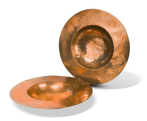 Lot 127 - A pair of Arts & Crafts copper bowls