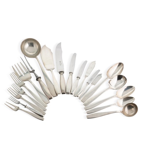Lot 393 - A 135-piece set of Dutch metalwares silver cutlery & flatware