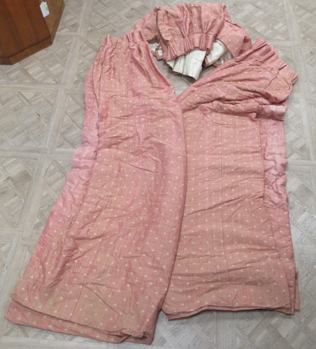 Lot 776 - A pair of lined and bump interlined curtains...