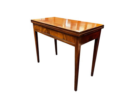 Lot 624 - A late 19th century mahogany fold-over card...