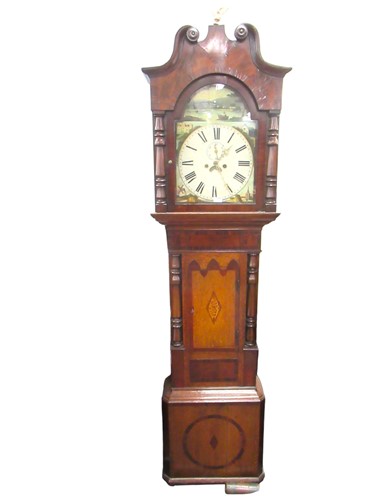Lot 835 - A 19th century oak and mahogany longcase clock,...