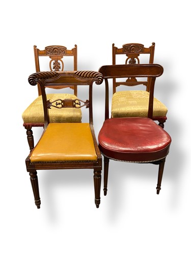 Lot 572 - A William IV mahogany dining chair with...