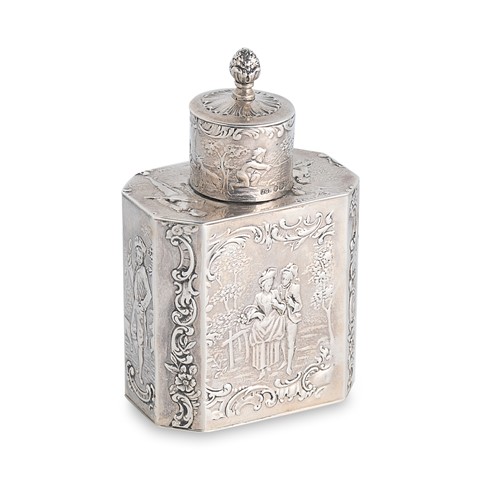 Lot 398 - An early 20th century German metalwares silver tea caddy