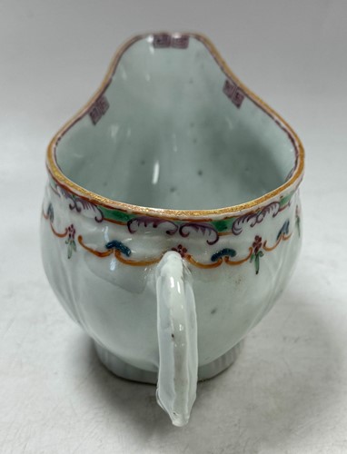 Lot 14 - Two Chinese famille rose sauceboats, Qianlong, circa 1780
