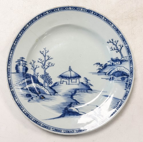 Lot 23 - Fourteen Chinese export blue and white plates, Kangxi and later