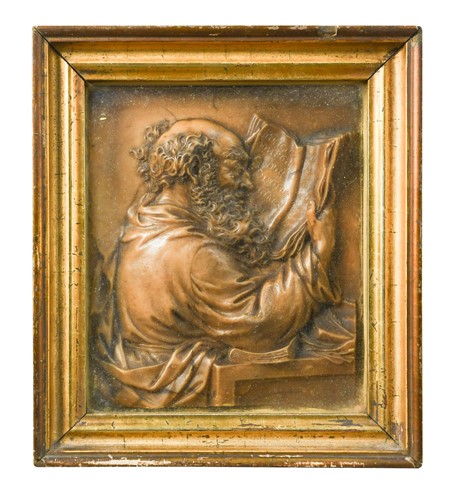 Lot 405 - A German wax portrait relief of a Philosopher, mid-18th century