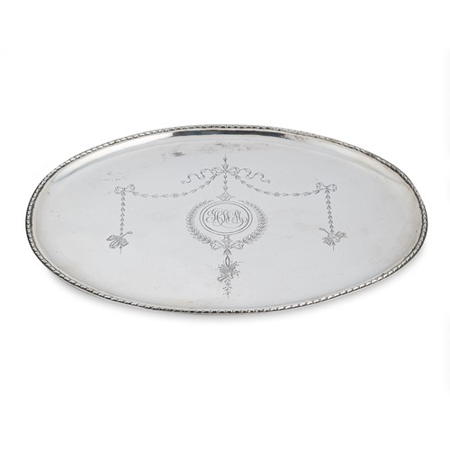 Lot 514 - An Edward VII silver oval tray