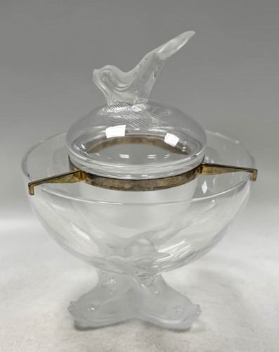 Lot 10 - Igor, a Lalique frosted and polished glass caviar bowl and stand