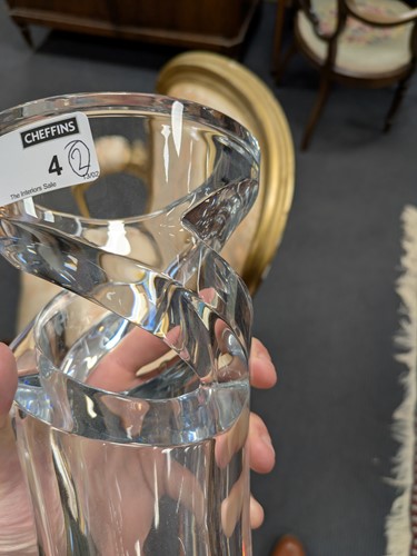 Lot 4 - Two modern Baccarat glass vases (one with...